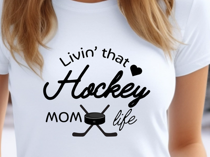 Living that Hockey Mom Life - Soft Comfortable Jersey Short Sleeve Tee