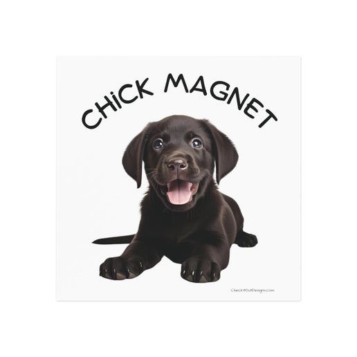 Chick Magnet - Black Labrador Retriever / Puppy - Square Magnet