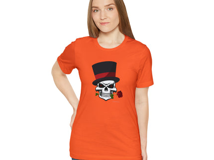 SKULL Top Hat Rose Soft -Unisex Jersey Short Sleeve Tee