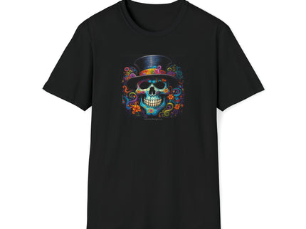 Skull with Hat Design - Soft style Unisex T-Shirt