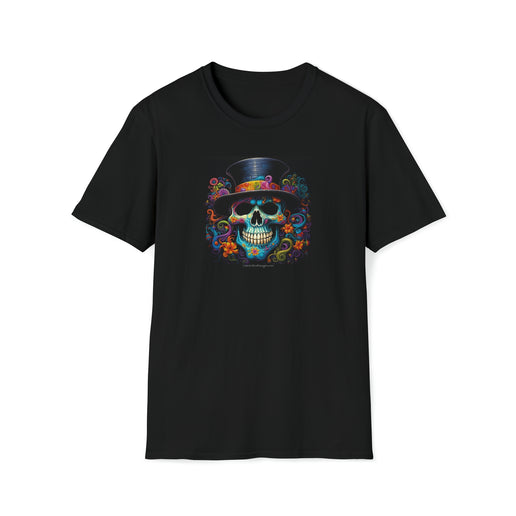 Skull with Hat Design - Soft style Unisex T-Shirt