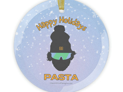 PASTA Happy Holidays Glass Ornament