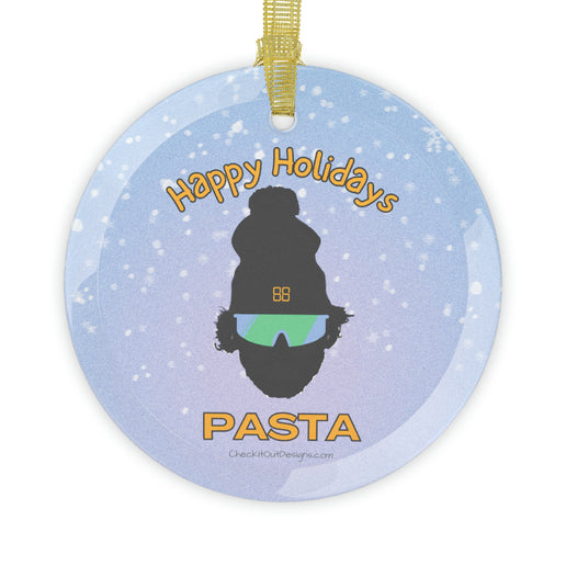 PASTA Happy Holidays Glass Ornament