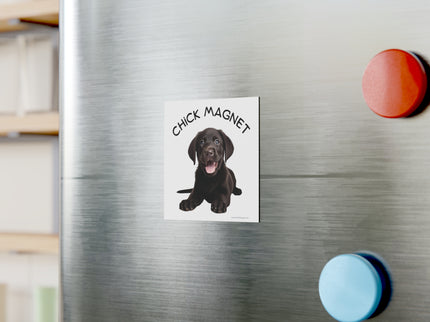 Chick Magnet - Black Labrador Retriever / Puppy - Square Magnet