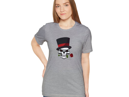 SKULL Top Hat Rose Soft -Unisex Jersey Short Sleeve Tee