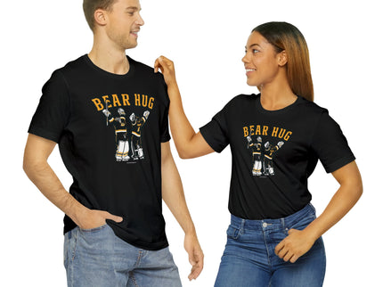 Bear Hug Boston Hockey - Soft Comfortable Unisex Jersey Short Sleeve Tee