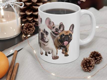 French Bulldogs running Ceramic Mug 11oz