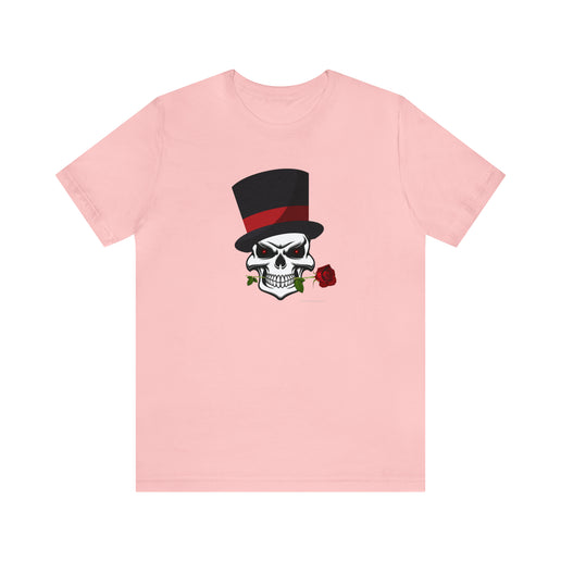 SKULL Top Hat Rose Soft -Unisex Jersey Short Sleeve Tee