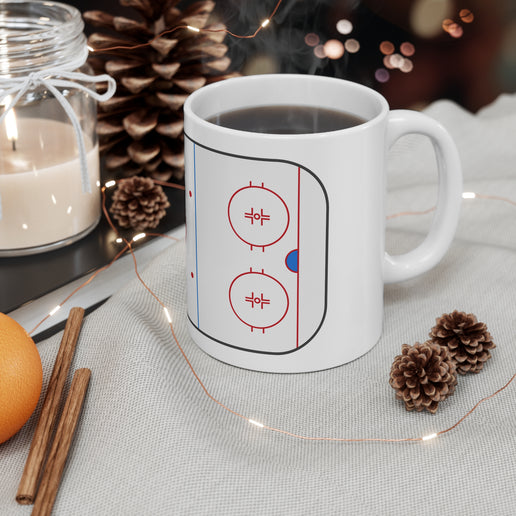 Hockey Rink Illustration Ceramic Mug 11oz