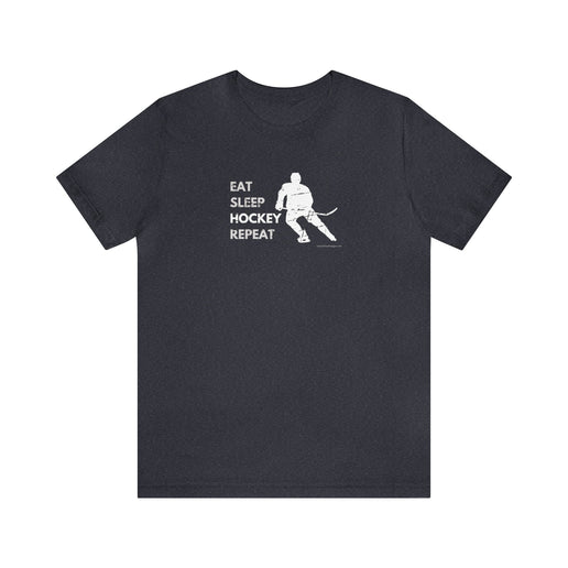 Eat, Sleep, Hockey, Repeat, Soft Comfort -  Unisex Jersey Short Sleeve Tee