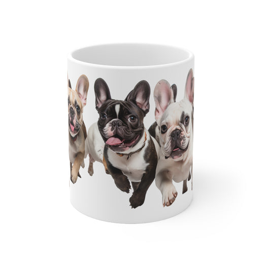 French Bulldogs running Ceramic Mug 11oz