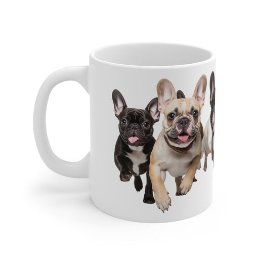 French Bulldogs running Ceramic Mug 11oz