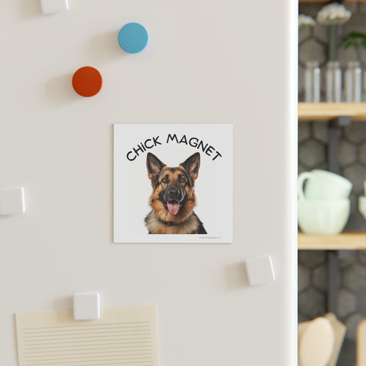 Chick Magnet - German Shepard Adult - Square Magnet