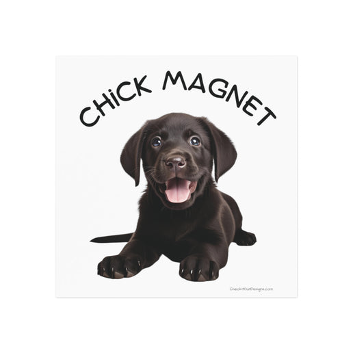 Chick Magnet - Black Labrador Retriever / Puppy - Square Magnet