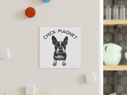 Chick Magnet - Boston Terrier - Square Magnet