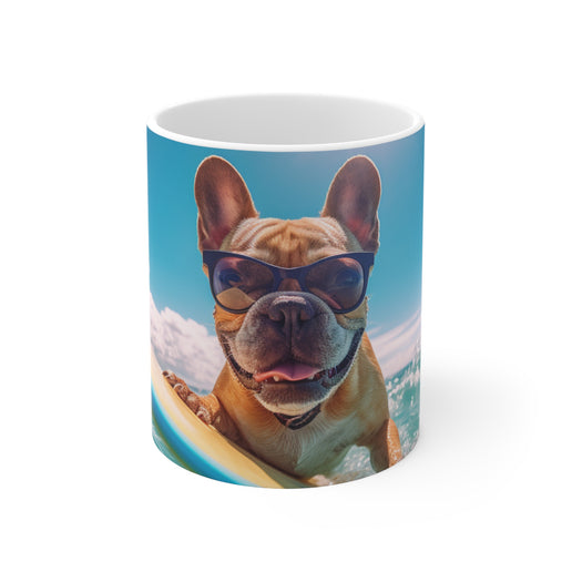 French Bulldog Surf and Shades - Ceramic Mug 11oz