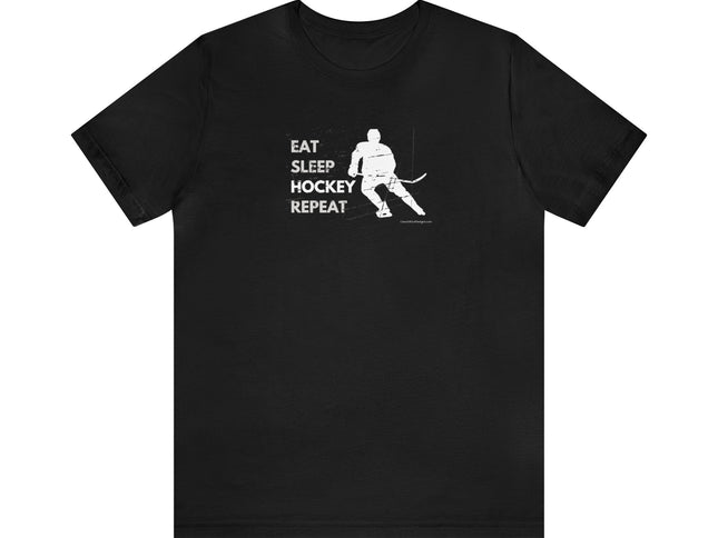 Eat, Sleep, Hockey, Repeat, Soft Comfort -  Unisex Jersey Short Sleeve Tee