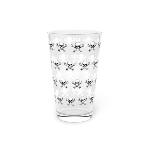 Skull Crossbones Pattern Pint Glass, 16oz