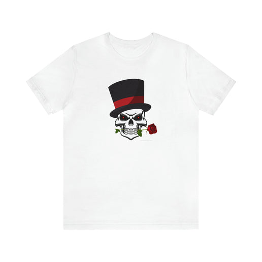 SKULL Top Hat Rose Soft -Unisex Jersey Short Sleeve Tee