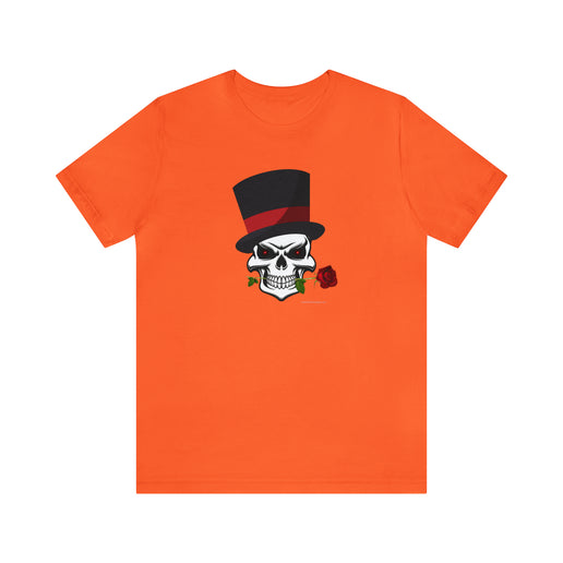 SKULL Top Hat Rose Soft -Unisex Jersey Short Sleeve Tee