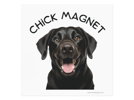 Chick Magnet - Black Labrador Retriever / Mature - Square Magnet