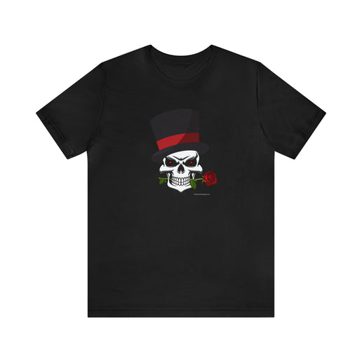 SKULL Top Hat Rose Soft -Unisex Jersey Short Sleeve Tee