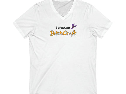 I practice BitchCraft - Unisex Jersey Short Sleeve V-Neck Tee