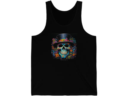 Skull With Hat Colorful - Unisex Jersey Tank