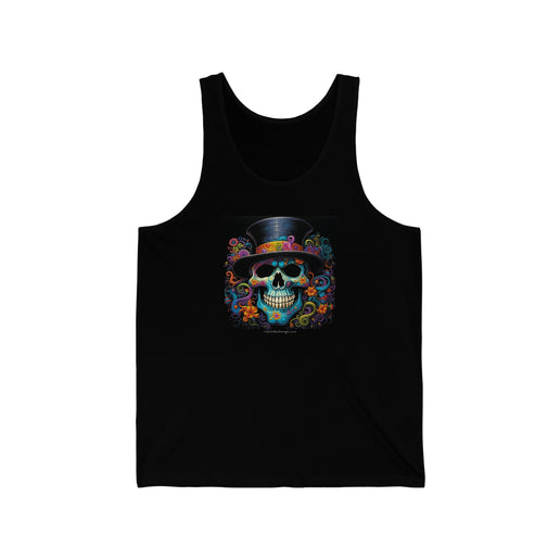 Skull With Hat Colorful - Unisex Jersey Tank