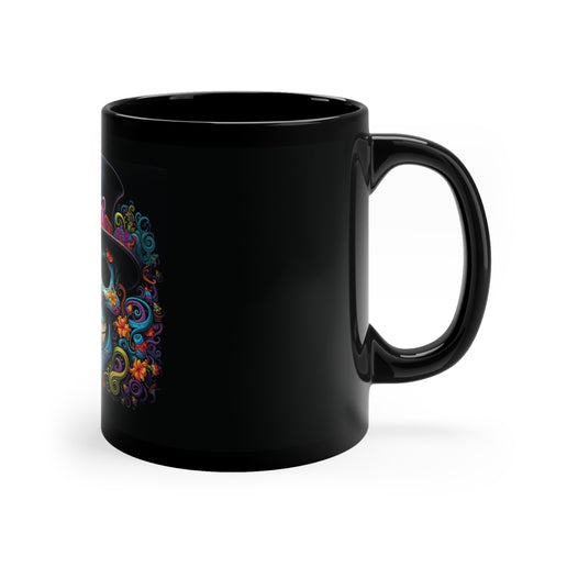 Skull with Hat colorful design11oz Black Mug