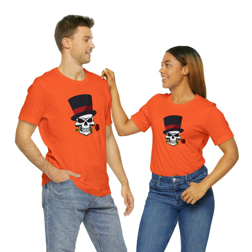 SKULL Top Hat Rose Soft -Unisex Jersey Short Sleeve Tee