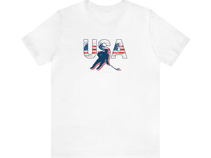 USA Hockey player - Soft Comfortable Unisex Jersey Short Sleeve Tee