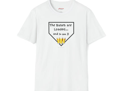 Bases are loaded and so am I - Funny Baseball Softball Unisex Softstyle T-Shirt