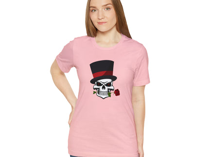 SKULL Top Hat Rose Soft -Unisex Jersey Short Sleeve Tee