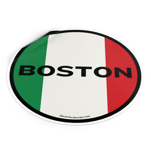 Italian Boston Round Vinyl Stickers (Outdoor/Indoor- 3 sizes)