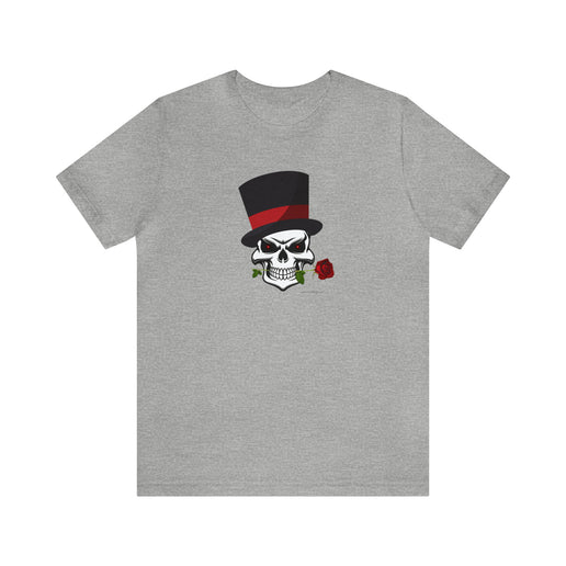 SKULL Top Hat Rose Soft -Unisex Jersey Short Sleeve Tee