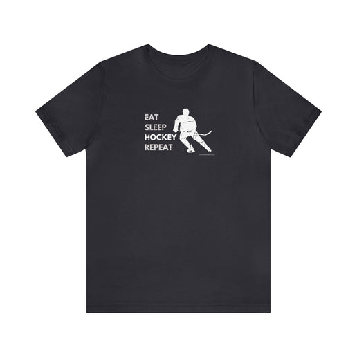 Eat, Sleep, Hockey, Repeat, Soft Comfort -  Unisex Jersey Short Sleeve Tee