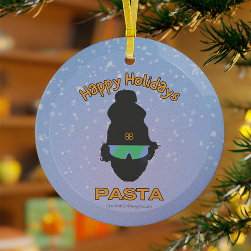 PASTA Happy Holidays Glass Ornament