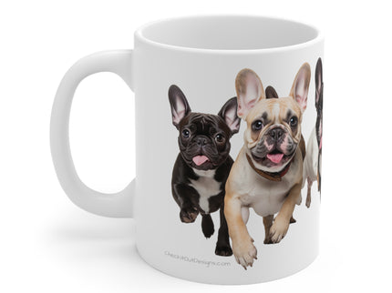 French Bulldogs running Ceramic Mug 11oz