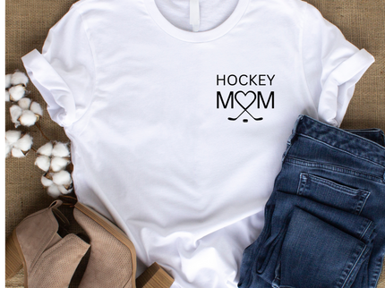 Hockey Mom Heart and Sticks - Soft Comfortable Jersey Short Sleeve Tee