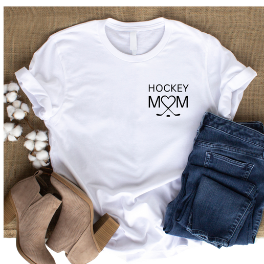 Hockey Mom Heart and Sticks - Soft Comfortable Jersey Short Sleeve Tee