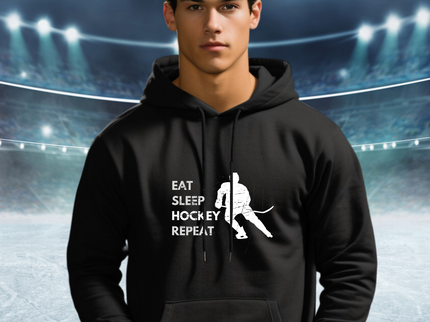 Eat, Sleep, Hockey, Repeat-  Soft Hoodie - Unisex Heavy Blend™ Hooded Sweatshirt