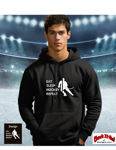 Eat, Sleep, Hockey, Repeat-  Soft Hoodie - Unisex Heavy Blend™ Hooded Sweatshirt