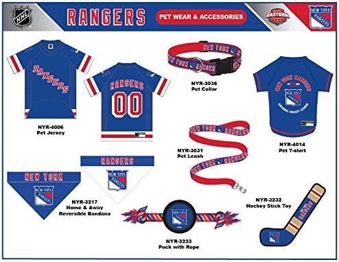 Pets First NHL New York Rangers Bandana for Dogs & Cats, Small/Medium. - Cute & Stylish Bandana! The Perfect Hockey Fan Scarf Bandana, Great for Birthdays Or Any Party!