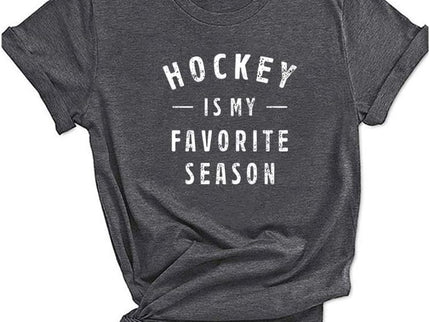 Qrupoad Hockey is My Favorite Season T Shirt Women Ice Hockey Player Gift Shirts Summal Casual Graphic Tees Tops